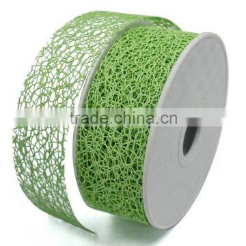 Green Christmas Flower Packing Net Puff Ribbon, flower packing ribbon