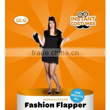 Halloween Carnival Party Cheap black short fringe woman flapper costume sexy flapper dress