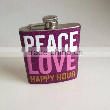 304 Stainless Steel Hip Flask with PU leather wrap