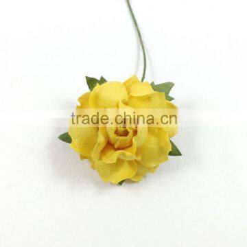 Solid Yellow , Small Handmade Mulberry Paper Flower, Wedding Party, Scrap-booking Crafts, Wholesale 19/401 photo-2