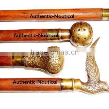 NAUTICAL ANTIQUE BRASS DIFFERENT DESIGN WALKING CANES-DECORATIVE WALKING CANES-BEAUTIFUL WALKING CANES Wk1178 photo-2