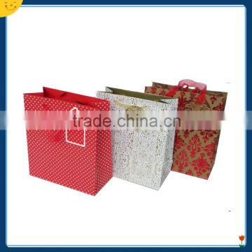 polka dot gold stamp silk handle gift paper bag packing bag set