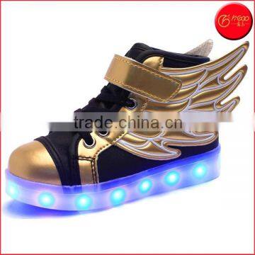 Mommy favored Kid Boy Girl Upgraded USB Charging LED Light Sport Shoes Flashing Sneakers with flying wings