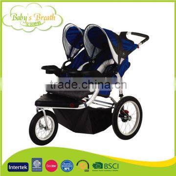 BS-56A 5 Point Safety Belt Luxury Baby Pram Stroller China, Double Baby Jogger Made in China photo-3