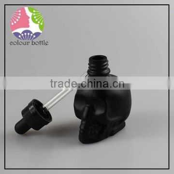 30ml 60ml 120ml Skull bottle glass dropperOEM manufacturer of15ml 30ml glass skull smoke oil bottle with childproof dropper