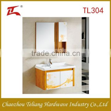 Hotel Modern Elegant Solid Oak Wood Wall Hanging Mirror Bathroom Cabinet Wholesale