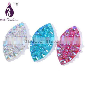 20*40mm Resin Sew on Stone Horse Eyes Shape Mix Color Flatback Rhinestone Beads