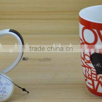 11OZ love forever design full decal print coffee cups, shiny surface porcelain mug, KL5004-11022