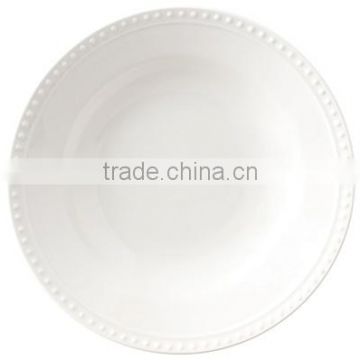 White ceramic plates dinner plate embossed