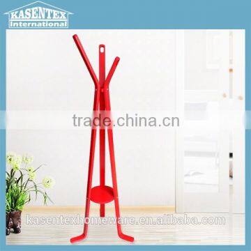 Red Color Solid Wood Coat Rack