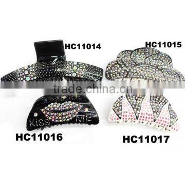 Fashion Rhinestone Sexy Lip Claw Plastic Hair Clips photo-2