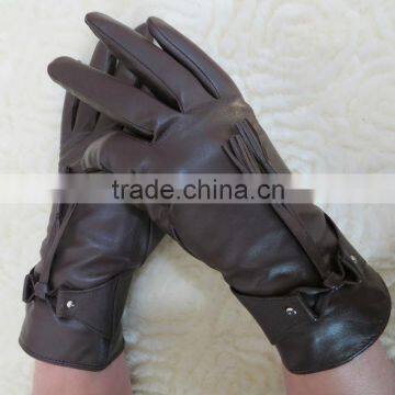 2013 female imitate silk lined gloves in sheepskin