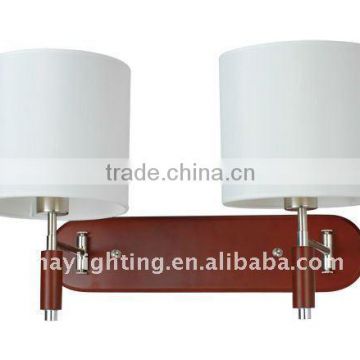 Contracted wooden base wall lamp double lamp wall lamp for hotel project