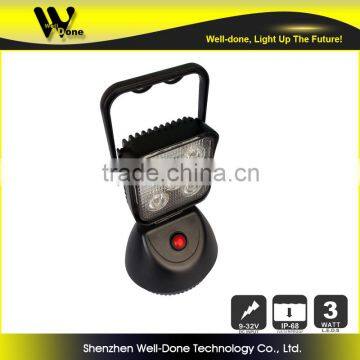 Portable led battery work light with magnetic base