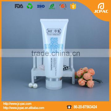 Facial cleanser plastic tube for cosmetic packaging with flip top cap