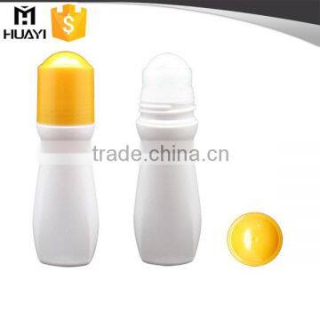 50ml empty plastic deodorant roll on bottle with plastic roller ball for packaging