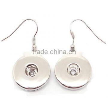 Hot trend custom metal snap button rhinestone button earrings for woman