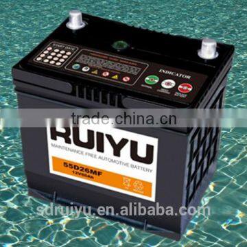 75D23L 12V65AH JIS standard auto battery