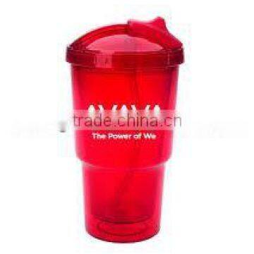 16 Oz. Double Wall Travel Tumbler With Straw