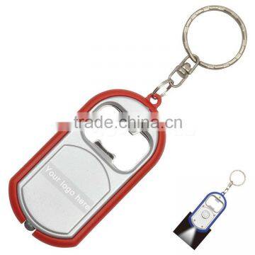 New exotic bottle opener keychain LED light, promotional gifts custom logo