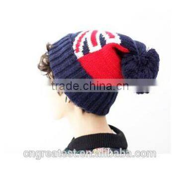 British Style Girls New Fancy Top Knitted Cap