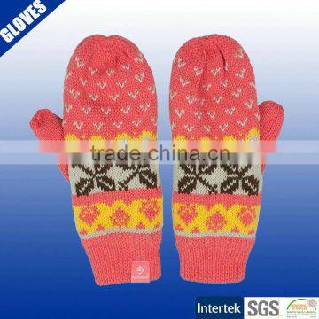 High quality cheap price sweet girls knit mittens gloves