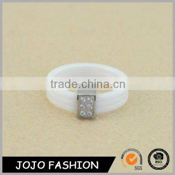 White crystal flashing finger ring design men rings jewelry