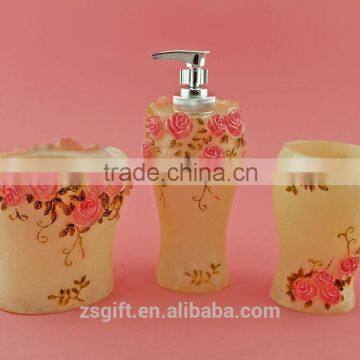 Fancy design polyresin bathroom product bathroom accessory set