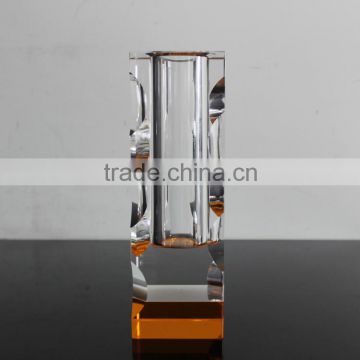 customized square crystal glass decoration flower vase