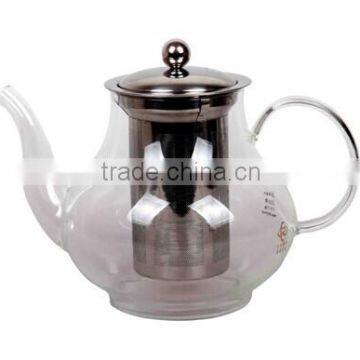 1000ml borosilicate glass tea pot with stainless steel strainer