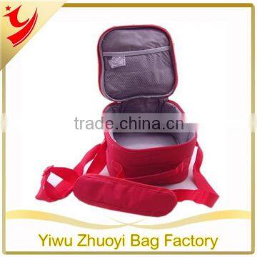 600D Polyester Oxford Fabric Material Red Insulated Cooler Bags with Adjustable Padded Straps