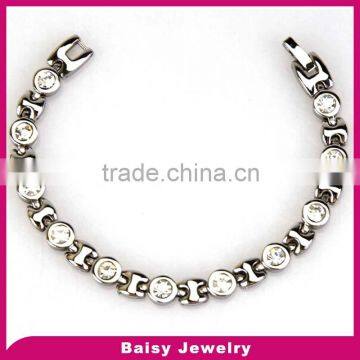 latest fashion CZ stone stainless steel women's bracelets designs jewelry