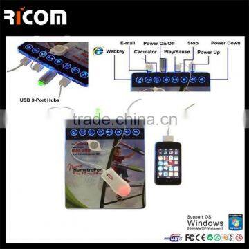high quality multifunctional mouse pad with usb hub,touch mouse pad,touch pad switches--MP205--Shenzhen Ricom