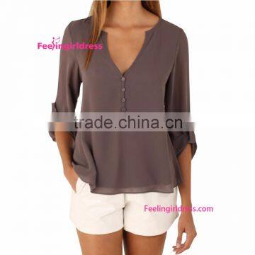 2016 Latest new design fashion chiffon types of blouse fabric