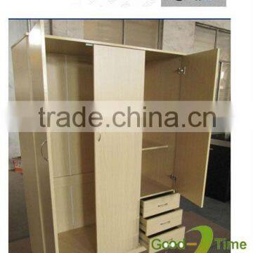 3 door modern melamine wood mdf wardrobe design