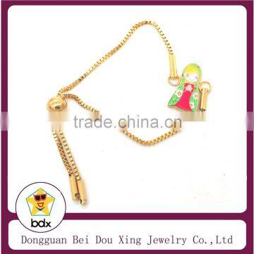 Hot Sell Stainless Steel Gold Religious Colorful Enamel Parton Saint Our Lady Of Virgin Mary Medallion Charm Bracelet For Muslim