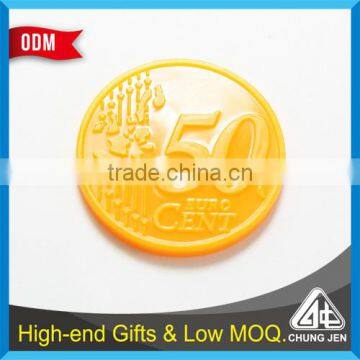 China Supplier blank cheap custom supermarket trolley coin plastic