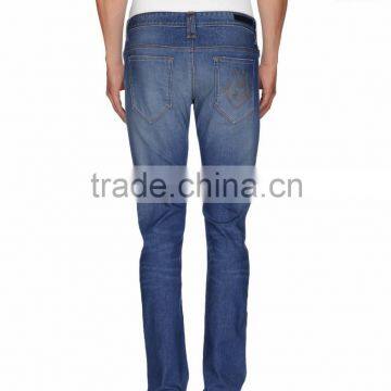 Man Skinny Model Style Dark Wash Denim Pants JX008 photo-2