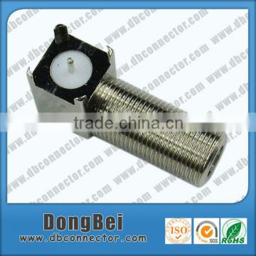 right angle f-female rf solder pc mount electric connectors from dongbei factory