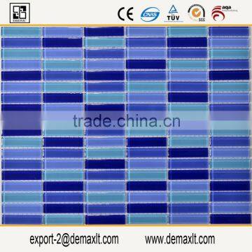 thickness 4mm mixed color glass mosaic for bathroom wall use