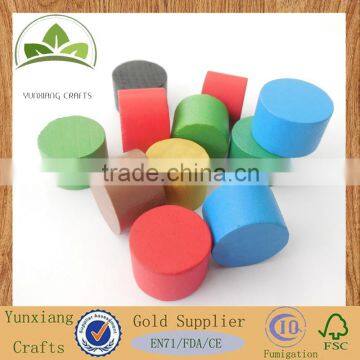 colorful round wooden roller chess pieces checkers