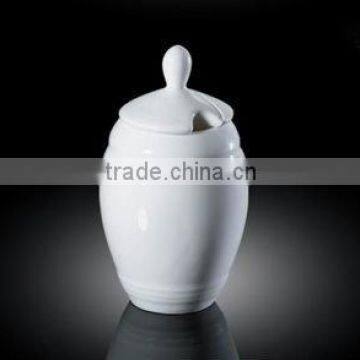 H1761 chaozhou white porcelain ceramic milk pot sugar pot with lid