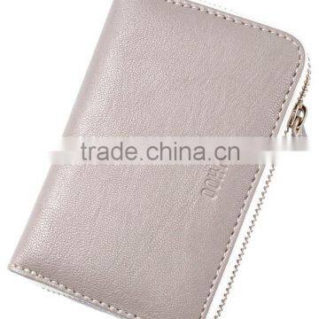 Leather Business Card Holder Credit Card Holder With Metal Zipper photo-3