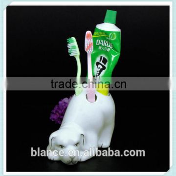 funny toothbrush holder dog design white ceramic bathroom accessory