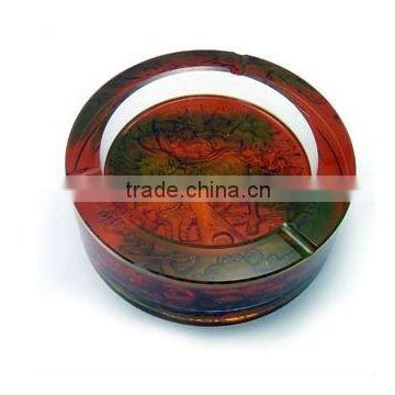 liuli glaze color crystal ashtray smoking with engraved logo color (R-1002