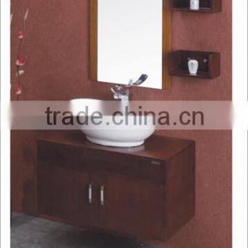 mirrored cabinet,basin vanity,floor mounted antique oak solid wood bathroom furniture