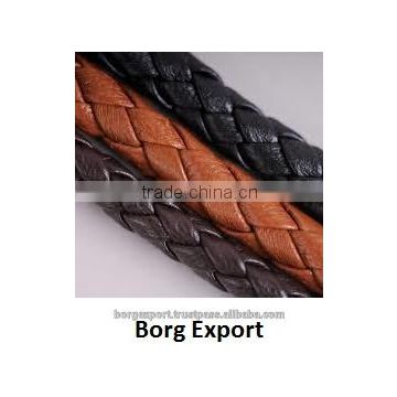 7mm Braided Leather Cords From BORG EXPORT / Genuine Leather /Braided Leather cord 7 mm