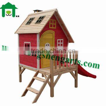 Children Wooden Playhouse with Slide