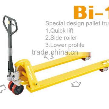 2.5 T quick lift hand pallet truck with nylon wheel and double nylon rollers