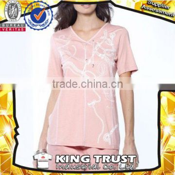 Wholesale Jiangxi manufacturer sleepwear 100% cotton plain women nightshirts